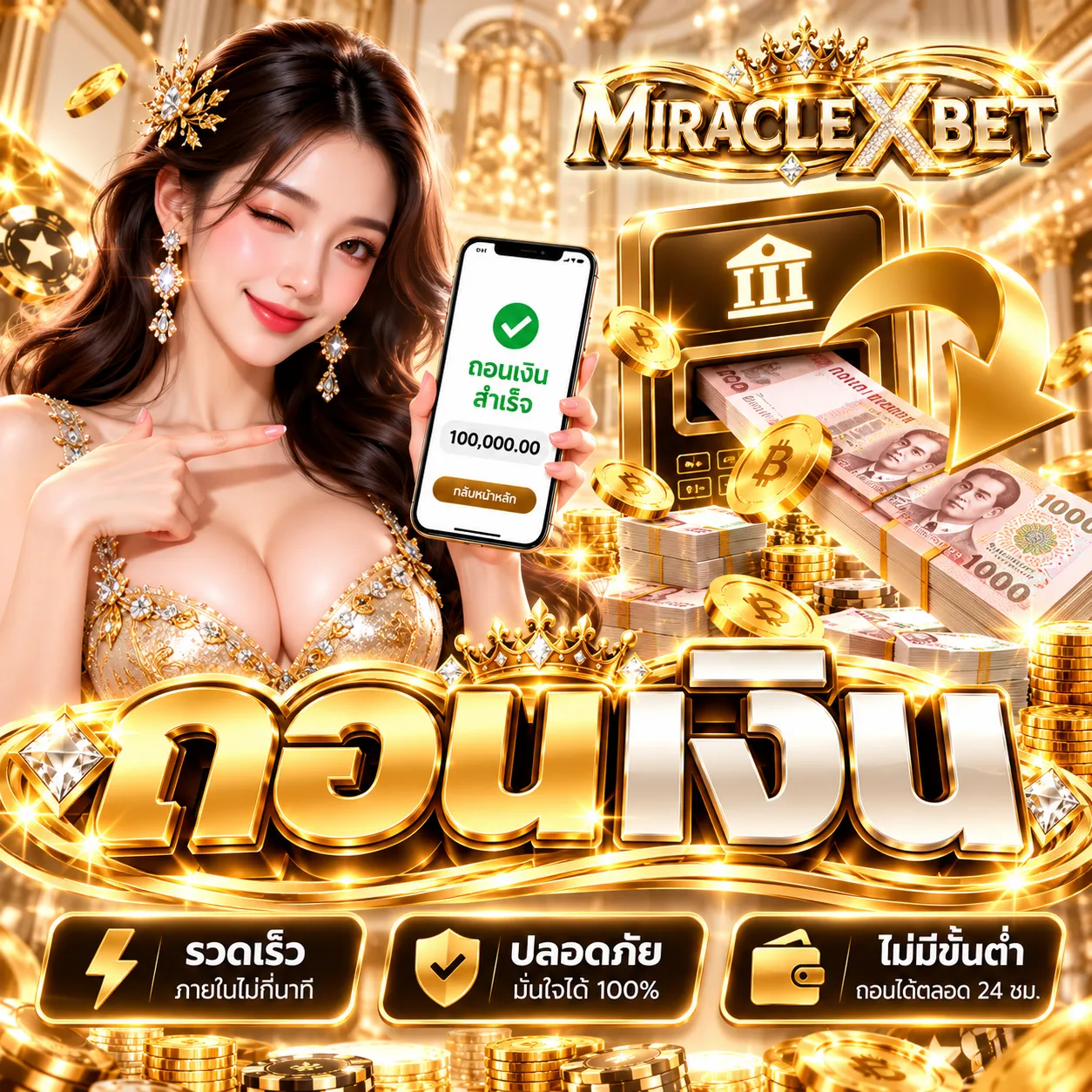 ฝาก ถอน อัตโนมัติ 24 ชั่วโมง 2 วินาทีก็เล่นได้ ไม่ต้องแจ้ง